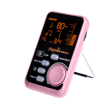 cherub小天使节拍器 钢琴小提琴架子鼓吉他二胡乐器通用电子节拍器调音器定音器人声打拍器 粉红色