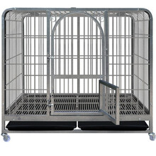 宠物码头 狗笼 狗笼子大型犬中型犬小型犬加粗加密方管笼具带托盘狗狗用品泰迪金毛拉布拉多哈士奇宠物笼子 银彩色1250(125*95*100cm)