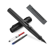 凌美（LAMY）Safari狩猎者系列钢笔签字笔墨水笔 学生练字钢笔（龙骨盒套装带吸墨器） 磨砂黑F尖（龙骨盒带吸墨器）