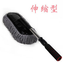 洗车毛刷汽车蜡拖 车用擦车拖把掸子 软毛伸缩通水长柄除尘掸洗车刷子汽车刷车刷子长把 灰色