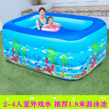 当康 环保PVC婴儿浴盆洗澡盆 宝宝儿童套餐充气婴儿游泳池 三层180cm电泵尊享套餐