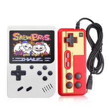 酷孩游戏机公司礼品网红游戏机掌上迷你FC怀旧游戏机水管工顶蘑菇俄罗斯方块掌机rs-6 GB40白色500款+AV线+手柄（双人）