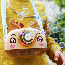 吉园玩具 小猪泡泡相机泡泡机儿童玩具网红照相机儿童吹泡泡器枪少女心全自动抖音同款男孩女孩礼物 棕色麋鹿