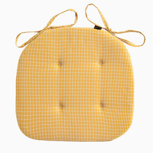 迪派特布艺椅子坐垫四季款办公室久坐椅子屁股垫家用餐椅板凳子垫 黄格 40X42cm 2cm