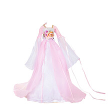 娃娃古装衣服 芭芘古装娃娃衣服30cm古风女孩换装公主洋娃娃斗篷披风娃衣 仙子粉 只是衣服/适合30cm娃娃
