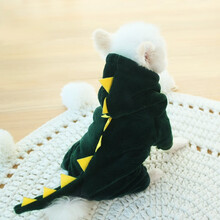 Innopet   秋冬四脚衣 狗狗衣服冬装四脚泰迪秋冬装小狗小型犬幼犬比熊博美猫咪 （冬款薄绒）恐龙双面毛四脚衣 3号:M(建议5-8斤)  面料贼舒服