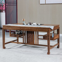 寻古红木家具非洲鸡翅木（学名：非洲崖豆木）实木茶桌新中式茶桌椅组合办公室茶台家用泡茶桌茶艺桌N 单个茶桌：长146宽85高75cm