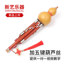 新艺乐器九孔加5键葫芦丝演奏型C/降B调宽音域乐器可吹高音1和2 加五键F调 (天然葫芦款)