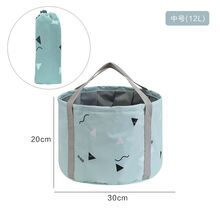 可折叠脸盆家用户外旅行泡脚洗脸盆便携式旅游大号水盆加厚洗衣盆 绿色三角 大号(36*26)CM