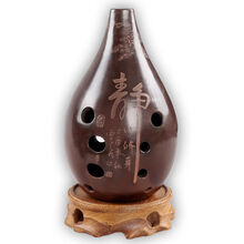 米囹 满口埙十孔演奏款 10孔陶埙古埙熏勋损土梁 多调可选 满口埙E调 左起 素色静字