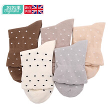 妈妈果 月子袜松口孕妇袜子女产妇坐月子袜春秋产后长筒袜夏季透气 5双-点点款