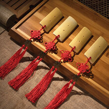 儿童口才教学快板红绸竹板小广场舞学生表演舞蹈道具一付4片 古铜双喜(红)快板