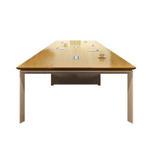 大为（Dawei）会议桌 3600*1400*760简约现代会议桌接待台会议台培训桌洽谈桌 板木结合定制品