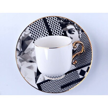 扬格轻奢小土耳其咖啡杯6件套 陶瓷咖啡杯碟套装意式浓缩迷你杯 图案3两杯两碟礼盒装