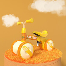 乐的luddy小黄鸭儿童滑步车平衡无脚踏1-5岁小孩子婴幼儿宝宝四轮滑行座位可调节高低 1025橙色小黄鸭(建议身高：77-110cm)