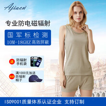 防辐射服男银纤维防辐射内裤男士监控室工作服内衣电焊防辐射服短裤背心男性防辐射孕妇内裤 女款银灰色 背心 M