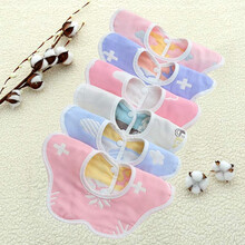 奇萌娃 婴儿围嘴新生儿口水巾360可旋转八角六层纱布宝宝吃饭围兜 6条颜色随机