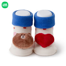 LINE FRIENDS INFANT系列 布朗熊婴儿玩偶袜子 家具舒适萌趣儿童鞋袜 布朗熊 (50 x 90 x 60 MM)