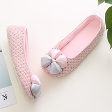 月子鞋春秋薄款孕妇秋季产妇厚底防滑室内家居鞋包跟软底防滑夏 蝴蝶结粉色 39-40