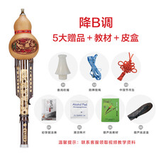云南紫竹葫芦丝c调降b乐器初学中小学生演奏成人小D/A/g/f调 【雕龙】降B-礼包-皮盒-教材