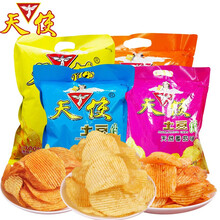 天使 土豆片膨化食品  云南特产休闲食品洋芋片 办公室零食小吃薯片 四味组合各一包
