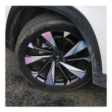 虎印长安uni-t专用轮毂贴UNIT车身改色膜引力车轮装饰贴改装个性彩贴 长安UNI-T引力专用轮毂贴（镜面/七彩）四轮