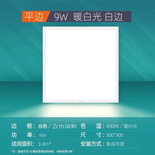 飞利浦集成吊顶灯300x300led平板灯铝扣板灯嵌入式300x600厨卫灯面板灯厨房灯办公室吸顶灯 白色边框 中性光 4000K  300*300 铝扣板集成吊顶安装