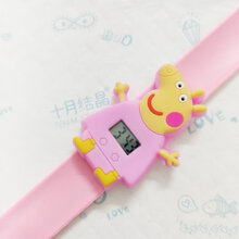 儿童手表玩具拍拍表圈生日礼品园卡通幼儿男女孩六一小猪佩奇 电子屏粉