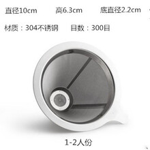 咖啡滤网手冲咖啡过滤网600目家用细密免滤纸滤杯滴漏式咖啡漏斗过滤器 1-2份双层300目