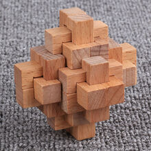 孔明锁鲁班锁套装木制高智商儿童玩具成人解压小学生智力解锁 二十四锁(长度7.5cm)