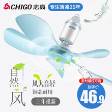 志高（CHIGO）电风扇小吊扇学生宿舍床上大风力小风扇蚊帐扇微风吊扇电扇 标配+2M加长遥控定时线
