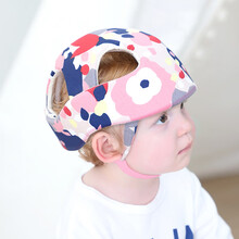 儿童防撞防摔帽婴儿防摔头盔学步安全帽护头帽宝宝护头套夏季 碎花 夏日清凉透气款 均码  6个月至6岁