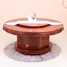 DFJXW F红木家具缅甸花梨（学名：大果紫檀）雕花大圆餐桌实木新中式圆桌饭桌餐厅歺桌 直径200*高81cm