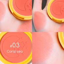 JILL LEEN肉粉腮红蜜桃粉珠光带闪哑光防水 奶油橘提亮肤色彩妆女 03珊瑚海