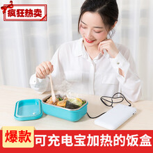 USB车载家用饭盒12V不锈钢304内胆加热饭盒家用插电加热饭盒便携 蓝色家用