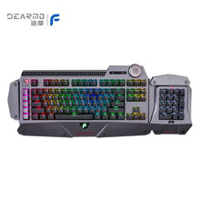迪摩（DEARMO）F4机械键盘有线键盘游戏键盘RGB背光键盘PBT键帽可分离模块化键盘 深空灰 樱桃茶轴