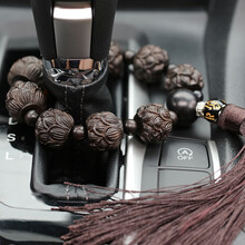 极度空间 档位珠汽车挂件车内饰品高档佛珠保平安符摆件 沉木莲花步步高升款C-03