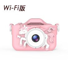 Q9儿童相机 儿童相机迷你卡通玩具照相机双摄像头跨境！ Wi-Fi粉独角兽相机