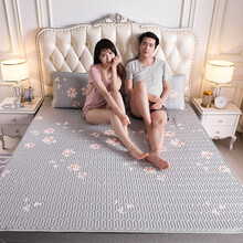 森林雅苑 泰国乳胶凉席三件套席子1.5冰丝1.8m床可水洗可折叠夏季1.2可定制尺寸 百合花开 1.8米床三件套