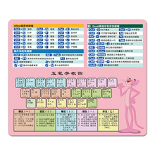 维豹快捷键鼠标垫ps ai excel word ppt office小号五笔电脑桌垫 快捷键+五笔-粉豹 250*300mm