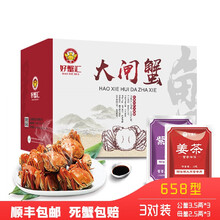 【活蟹】宅鲜配 好蟹汇大闸蟹现货礼盒鲜活大闸蟹 658型公3.5两 母2.5两3对