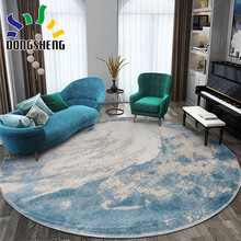 东升地毯 圆形地毯 现代轻奢简约客厅 茶几转椅吊篮电脑椅圆形地毯垫  卧室床边床前儿童房衣帽间地毯 YMQ-06 0.8×0.8米【直径80cm】