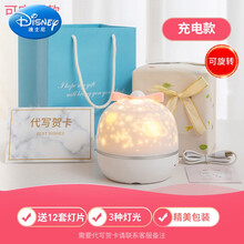 迪士尼六一儿童节音乐八音盒旋转梦幻投影灯水晶球透明圆球儿童玩具生日礼物小女孩 照片定制【梦幻充电款】送【12套灯片】+精美包装