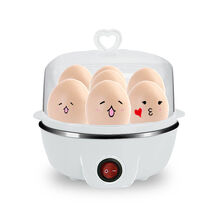 双层煮蛋器 蒸蛋机 自动断电 家用MI小型1人 不锈钢发热盘 平盖白色单层+量杯
