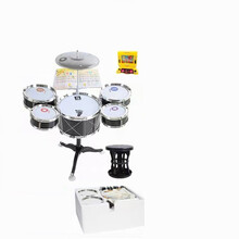 小孩玩的架子鼓 大号儿童架子鼓爵士鼓初学者小孩敲打乐器音乐玩具男宝宝1-3-6岁MYFS (5鼓1镲)0-5岁耐敲双面鼓黑色