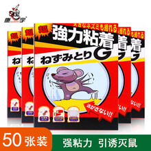 康宇老鼠贴粘鼠板灭大老鼠家用捕鼠器诱杀老鼠强力粘鼠板耗子粘纸 50张特惠装