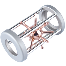 九连环智力扣解环套装解锁锌合金魔锁益智玩具男孩成人智力玩具 7-14岁 金色-笼中取刺