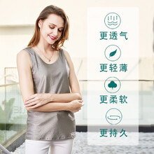 美妮 防辐射服工业内穿孕妇装情侣T恤女男士背心银纤维内穿电焊防辐射IT电脑机房工作服春夏V领圆领 宝妈款 圆领背心 M