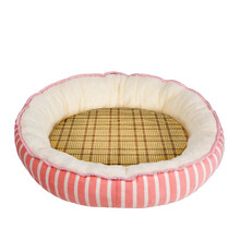 澳美滋  猫窝 狗窝双面可用宠物窝四季通用猫咪狗狗垫子夏季凉席比熊泰迪中型犬小型犬狗屋狗床半封闭屋床 梦幻粉+可拆凉席 L(60*48cm，适合20斤以内)