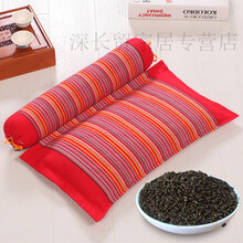 成人脊椎荞麦决明子劲椎枕修复颈椎专用枕芯硬圆护颈枕 方大红色决明子+荞